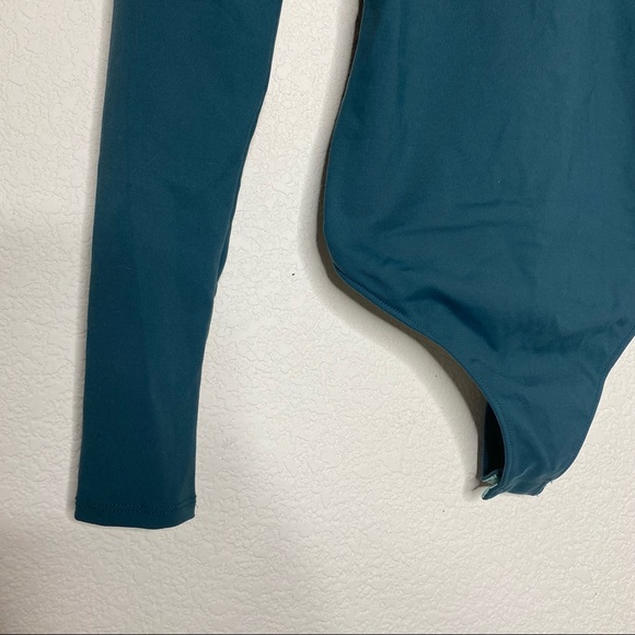 Free People Forest Green Assymetridal Body Suit - Picture 6 of 8